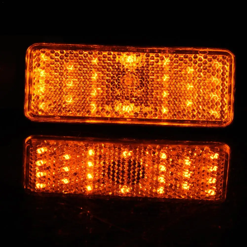 Car Square Tail Light ATV LED Reflector Truck Side Warning Light Tail Light For Jeep Wragler JK TJ CJ YJ 16LED Square