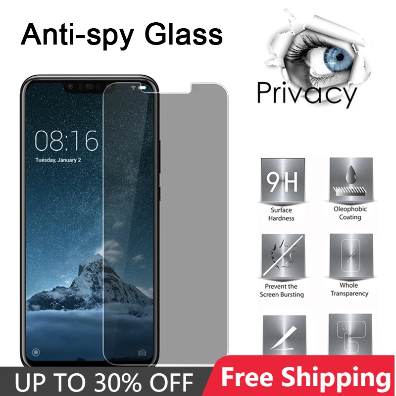 Protetor de tela anti-espião completo anti peep para huawei p30 lite p20 pro 2019 vidro de proteção de privacidade para huawei p20 lite p30 pro