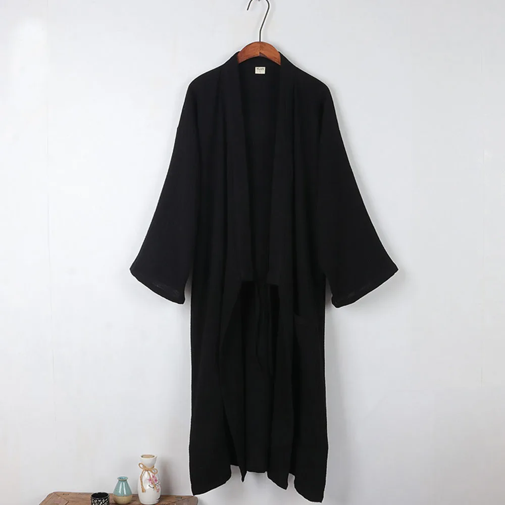 Japanese Male Traditional Kimono BathRobe Pajamas Nightgown Cotton Gauze Bathrobe Robe Sleepwear Homedress For Men