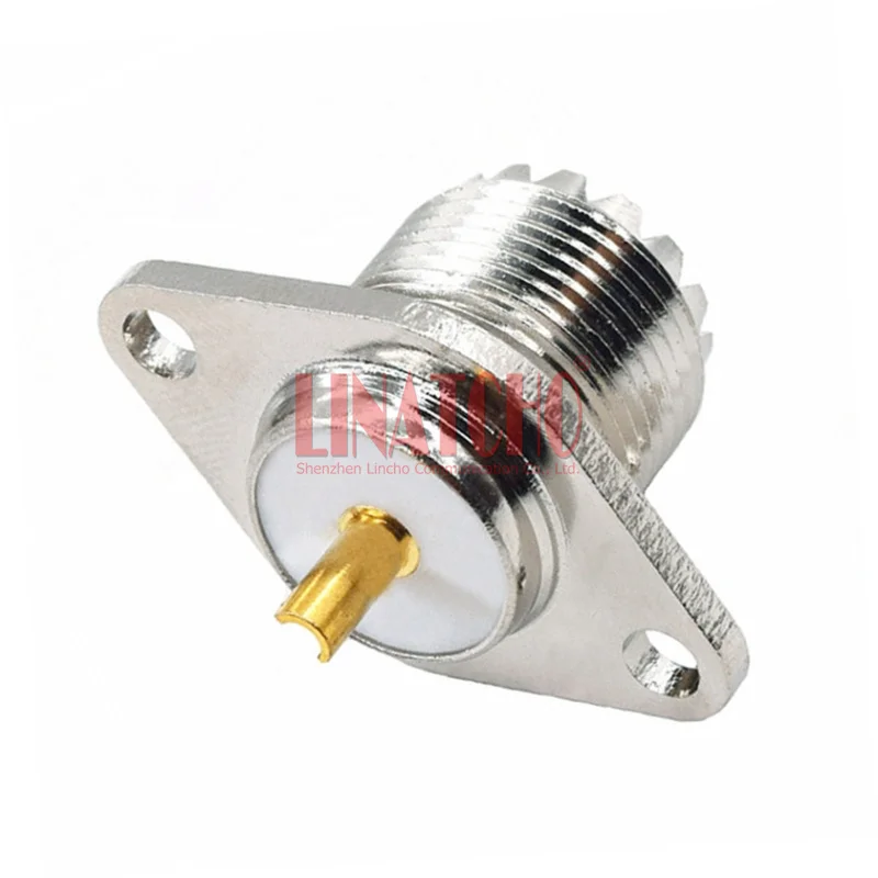 RF Coaxial SO239 UHF Female with Rhombus Flange 2 Holes PCB Antenna Socket Connector Jack