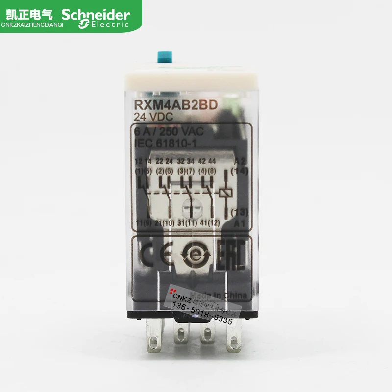 10 pieces of  Original authentic Schneider small relay RXM4AB2BD DC24V 14 feet 6A white shell