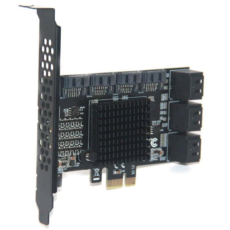 Chia Mining Riser-Adaptateur SATA PCIe ASM1166, 10 ports SATA III vers PCI Express 3.0, bronchContrmatérielle 6 000 cartes