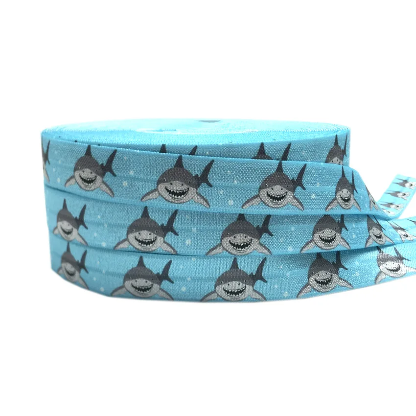 16mm Sea Lion Butterfly Print Animal Fold over Elastic Band Sewing Tape Handmade Crafts Accessories DIY Baby Headband Hair Ties