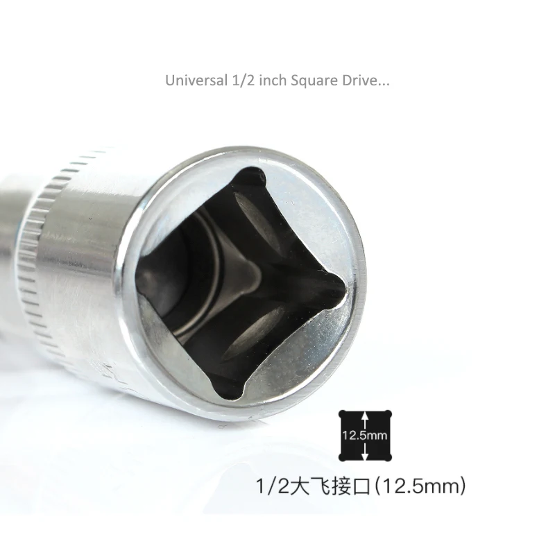 Embout de douille cannelé à 6 points, outil à main de réparation automatique, tournevis Torx, entraînement carré, T20, T25, T30, T40, T45, T50, T55, T60, 1/2 pouces, 1 pièce