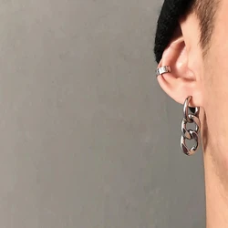 Simple Stainless Steel Dangle Earrings Korean Simple Hoop Earring for Women Men Punk Jewelry Gift