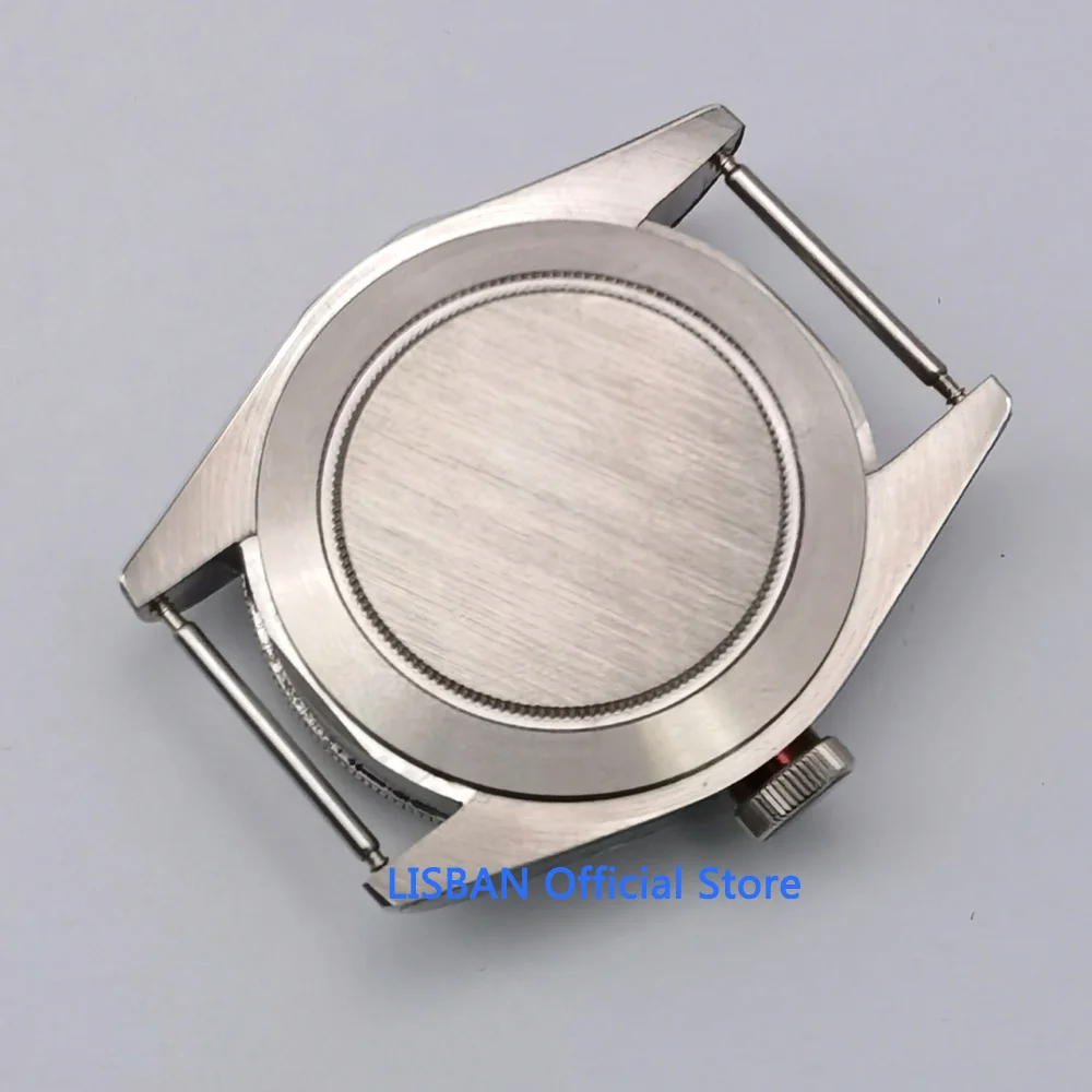 41.5mm Silver Solid Stainless Steel Watch Case Sapphire Glass fit NH35 NH36 ETA2824 PT5000 Seagull ST2130 Movement