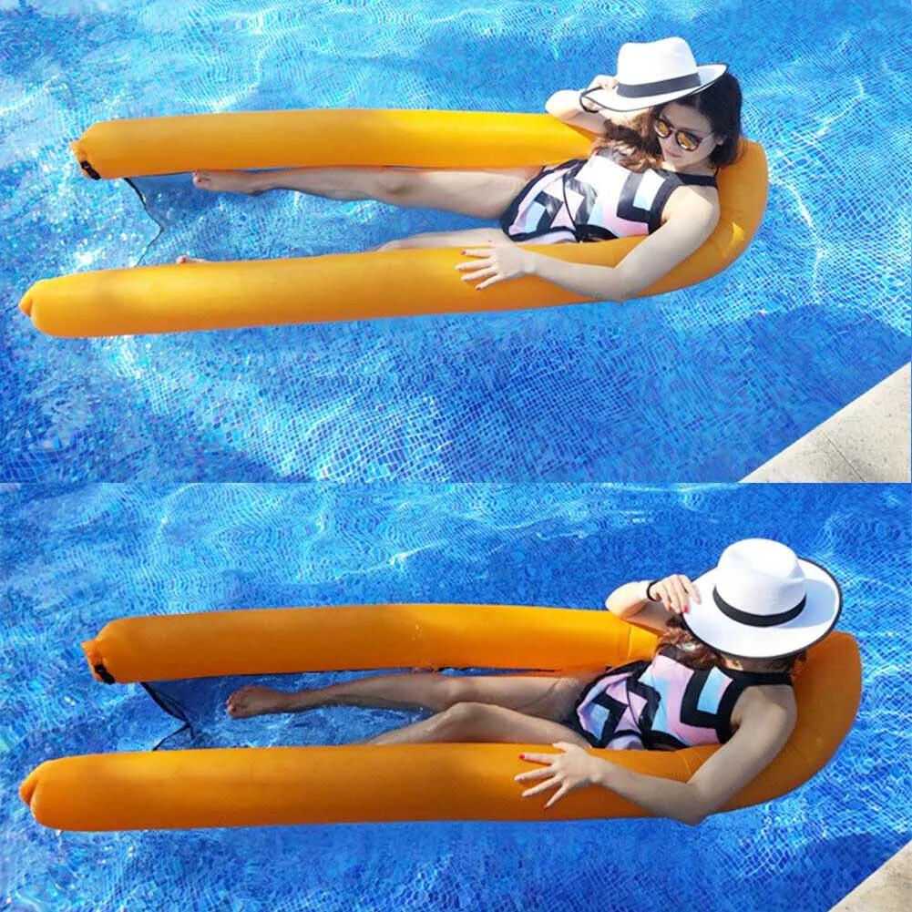 Inflatable Floating Swimming Pool Bed, Water Hammock Recliner