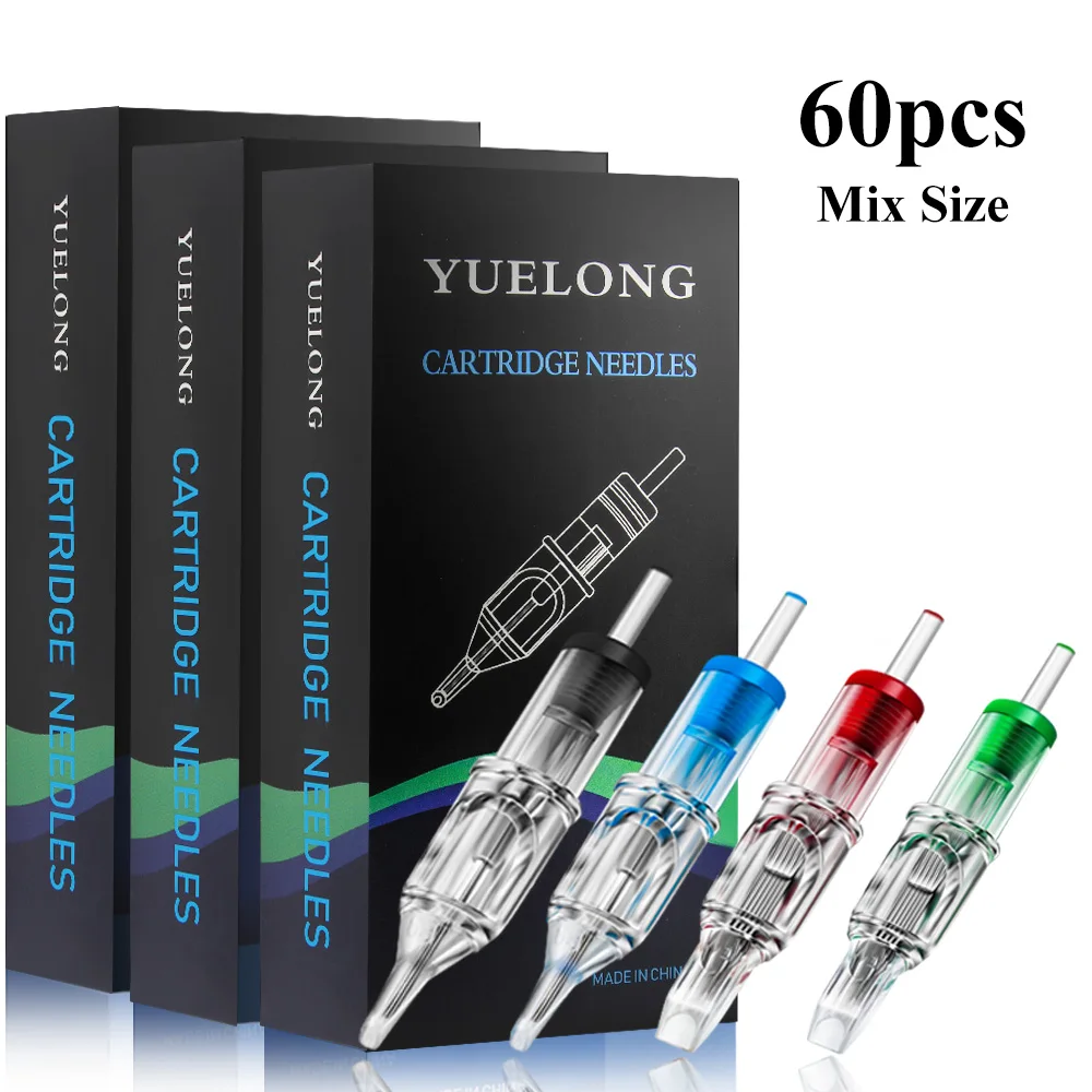 

60PCS Mix Size Tattoo Cartridge Needles 3RL 5RL 7RL 9RL 5RS 7RS 9RS 5M1 7M1 9M1 7RM 9RM Round Liner Shader Cartridge Needles