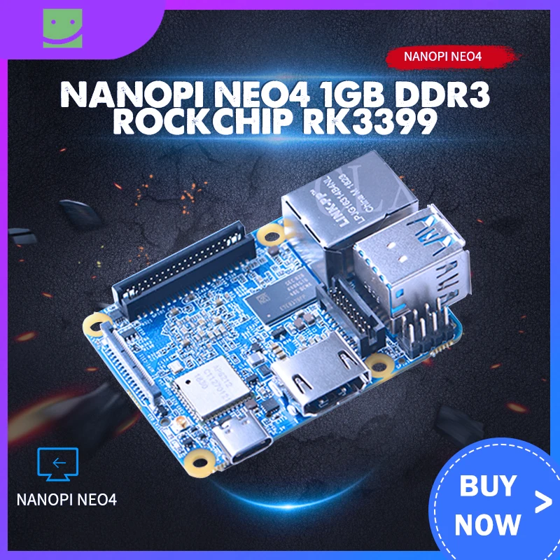 Nanopi NEO4 1GB DDR3 rockchip RK3399 an onboard wi-fi/btmodule podporuje Android ubuntu linux desktop/core/lubuntu