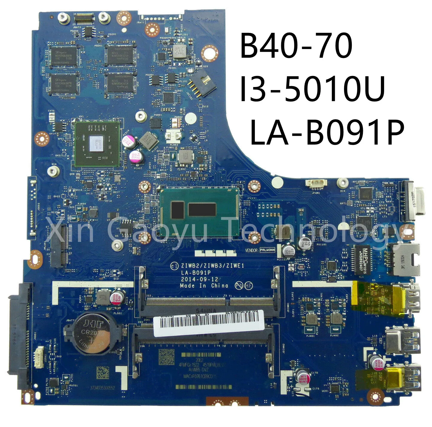 

Оригинальная материнская плата для ноутбука Lenovo B40-70 с SR23Z I3-5010U 216- 0867030 LA-B091P 5B20H70691 100% полный тест, бесплатная доставка