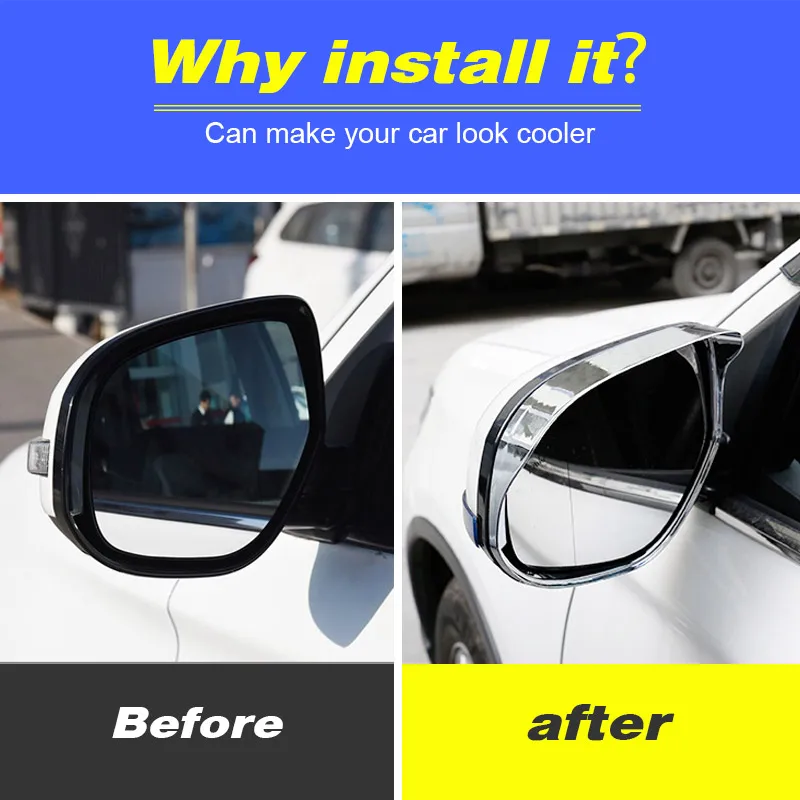 Rear View Mirror Visor Cover Sunshade Rain Part Exterior Decoration Protect Car Accessories For Mitsubishi Outlander 3 2022-2016