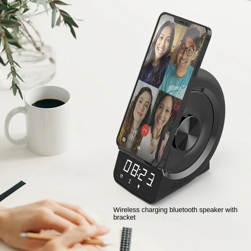 

3 in 1 wireless charging clock alarm clock computer speaker mobile phone charger Bluetooth audio wireless charging