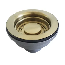 Talea Drain European Export Pale Gold Downcomer Brushed Light Gold Strainer PVD Sink Accessories xk268c028
