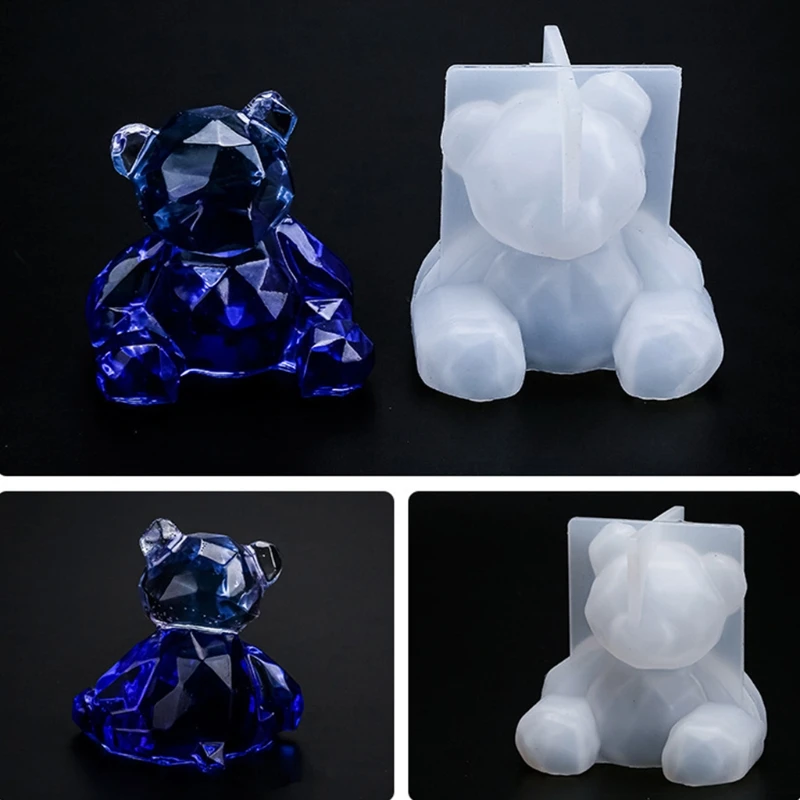 DIY Craft 3D Bear Ornaments Epoxy Resin Mold Aromatherapy Plaster Silicone Mould