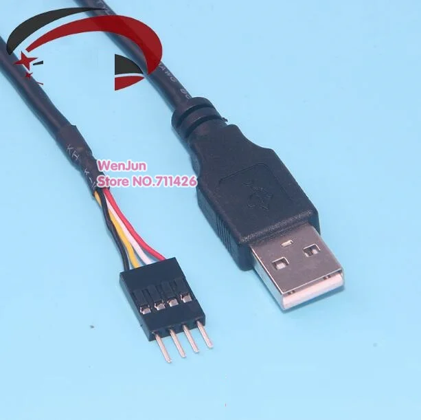 60cm PC Computer Host Case Chassis Internal USB to Motherboard Mainboard Dupont 4Pin Adapter Converter Cable 10pcs/lot