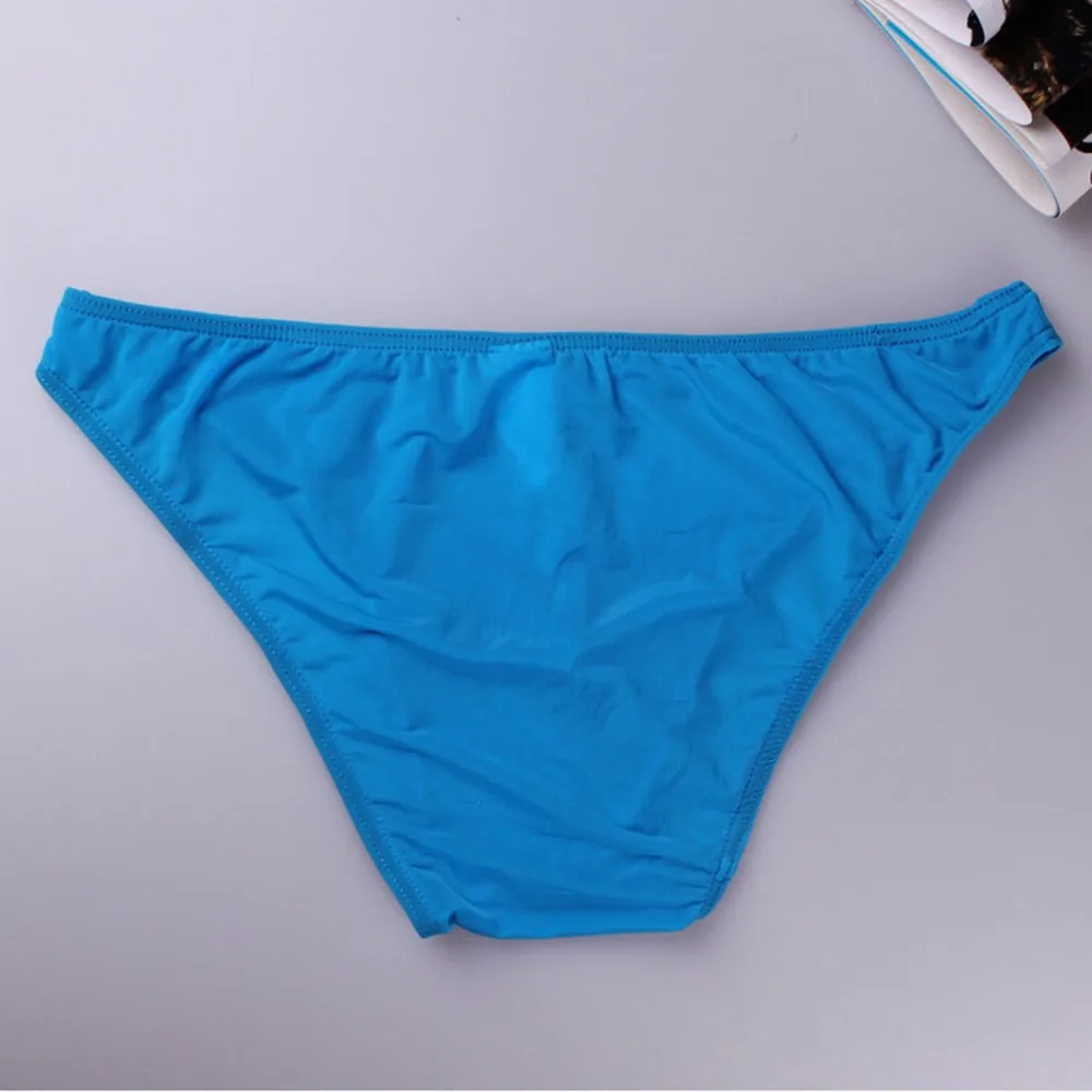 Men Ice Silk Thongs See Through Underwear Brief Pouch G-string Underpants Short Sissy Panties Gay Clothes Male Inmitate Lingerie