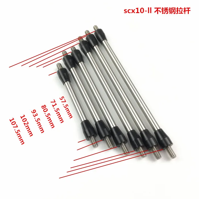 KYX Racing ogniwo ze stali nierdzewnej Link Tie Rod ulepszenia części akcesoria M4 śruby do gąsienica RC oś samochodu SCX10 II 90046