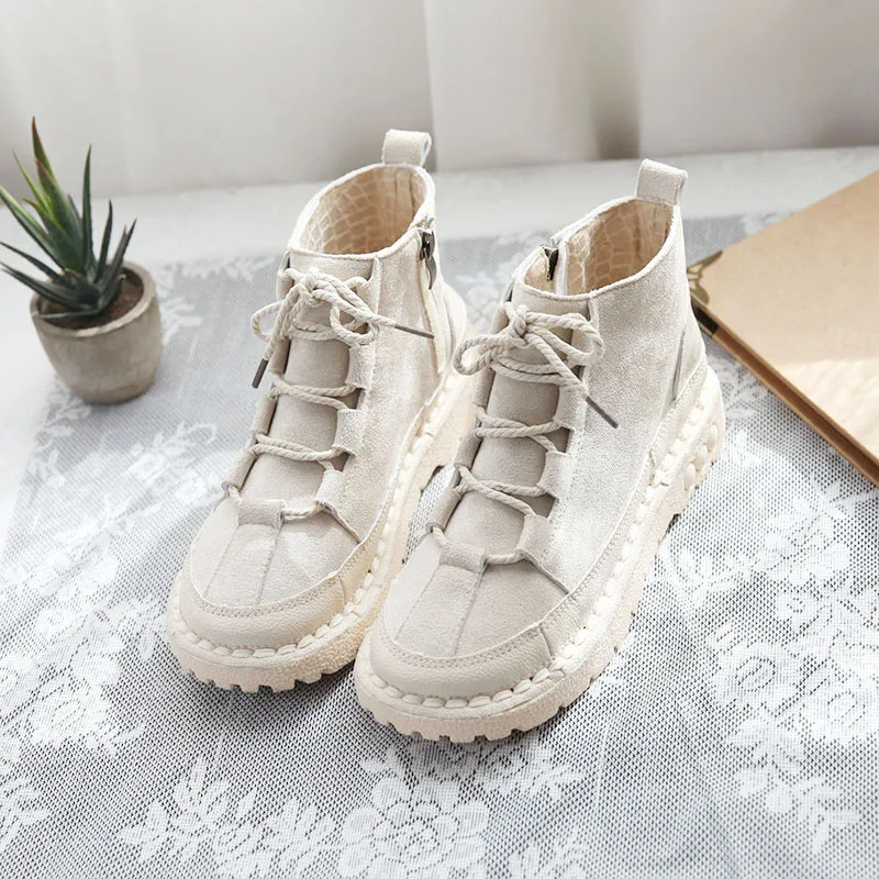 Careaymade-Flat bottomed short boots women literary soft leisure women\'s boots spring&autumn single boots winter Plush shoes