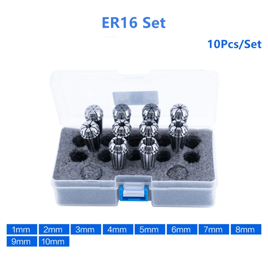 High Precision 0.008 0.015 ER11 ER16 ER20 ER32 ER40 Spring Collet Set CNC Tool Holder Engraving Machine Mill Lathe Elastic Chuck