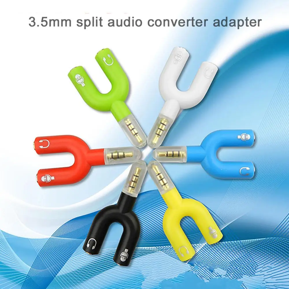 AUX Audio Splitter Audio Adapter 1 to 2 Jack Plug 3.5mm Cable Microphone Headphone Adapter Male To 2 Female Audio Adapter Cable