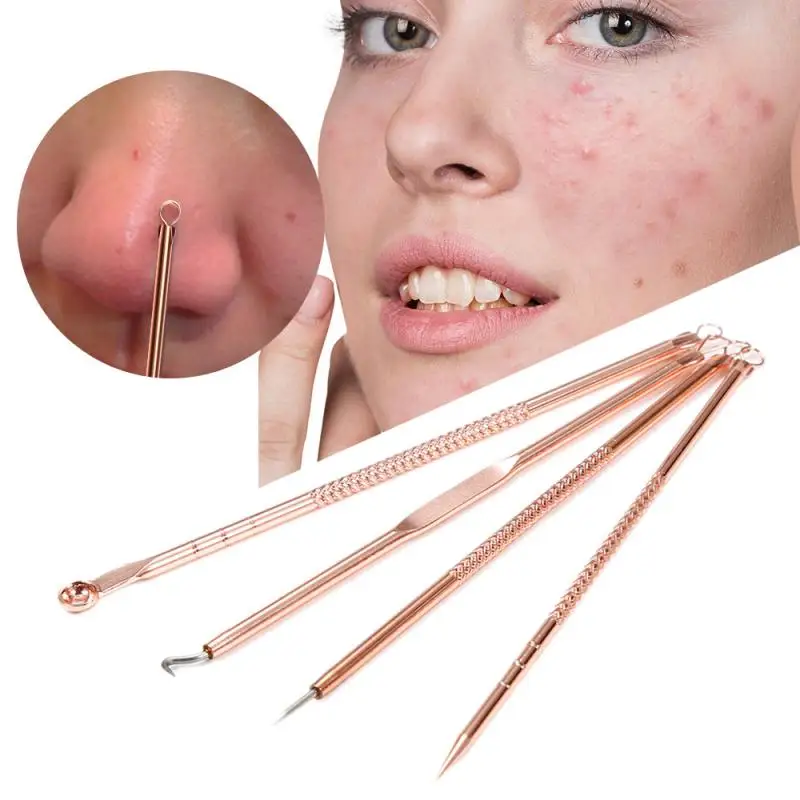 4PCS/set Acne Blackhead Removal Needles Black Dots Cleaner Black Head Pore Cleaner Deep Cleansing Tool Face Skin Care Tool