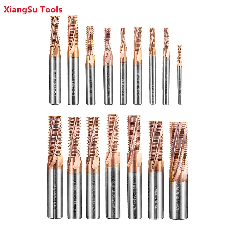 M3 to M24 Metric Full Tooth Carbide Thread End Mill Hrc60 CNC Milling Cutter Alloy Tungsten Cutting Machine Tools For Steel Use