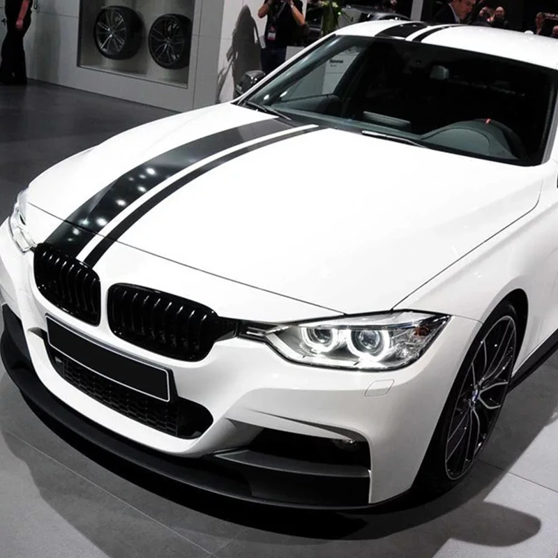 

3PCS Racing Sport Stripes For-BMW 1/2/3/4/5/6 series F10 F20 F30 X1 X3 X4 X5 X6 Car Hood+Roof+Tail Sticker Auto Body Decor Decal
