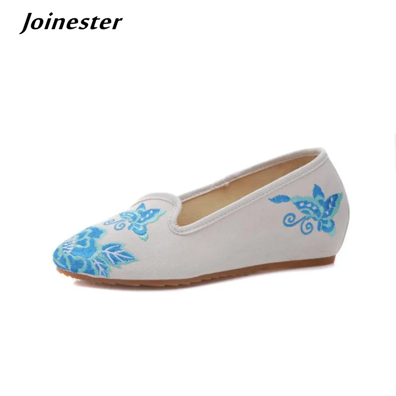 

Women's Embroidery Pointed Toe Casual Work Flat Shoes Slip On Comfort Espadrille Loafers Ladies Dress Dancing Shoes TPR Sole