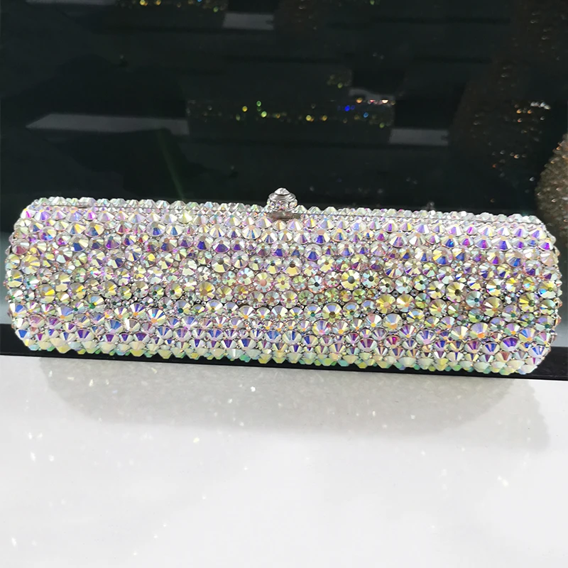 AB strass donna borsa da sera pochette Luxury Lady Party Dinner Crystal Clutch WHTUOHENG Cocktail Handbags Gala Dazzling Bags