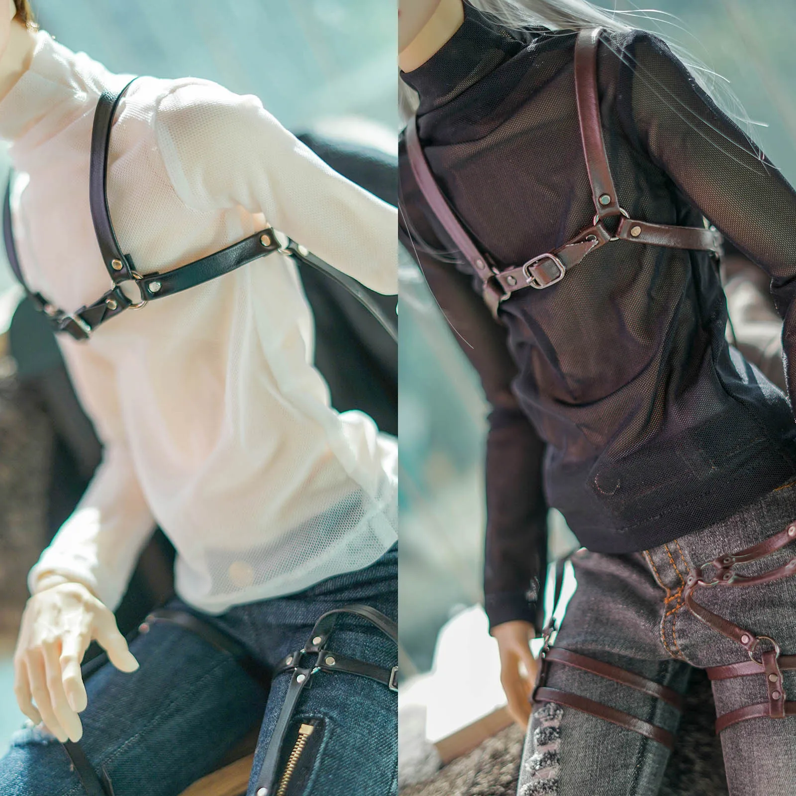 D03-P421 children toy BJD DD SD MSD 1/6 1/4 1/3 doll's clothes white black Translucent turtleneck top 1pcs