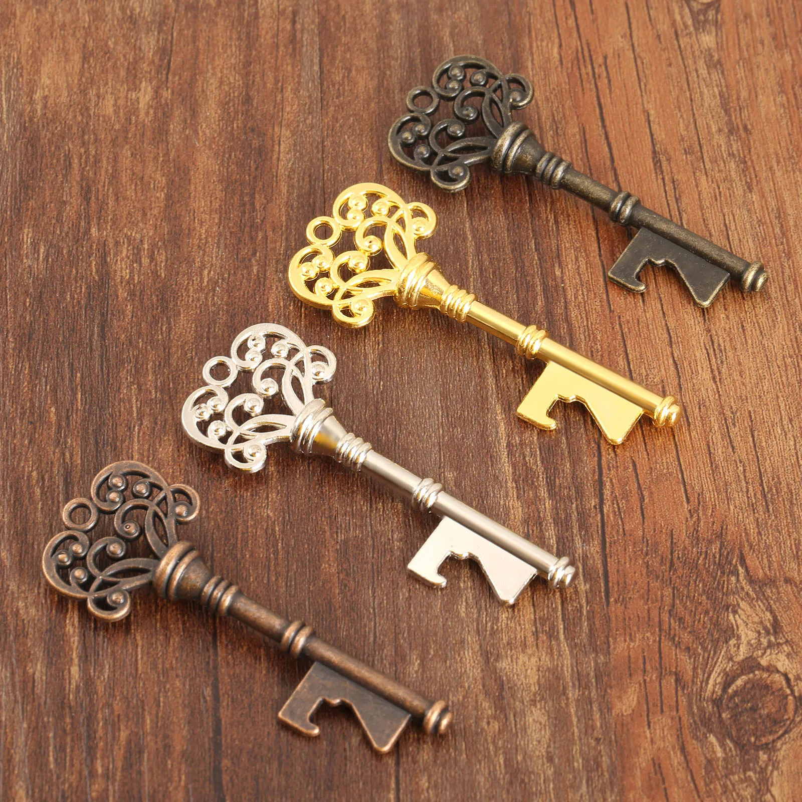 Crown Key Shape Bottle Opener Creative Open Beer/Can/Soda Metal Home Decor Party/Wedding Gift Portable Retro Bronze Sliver Gold