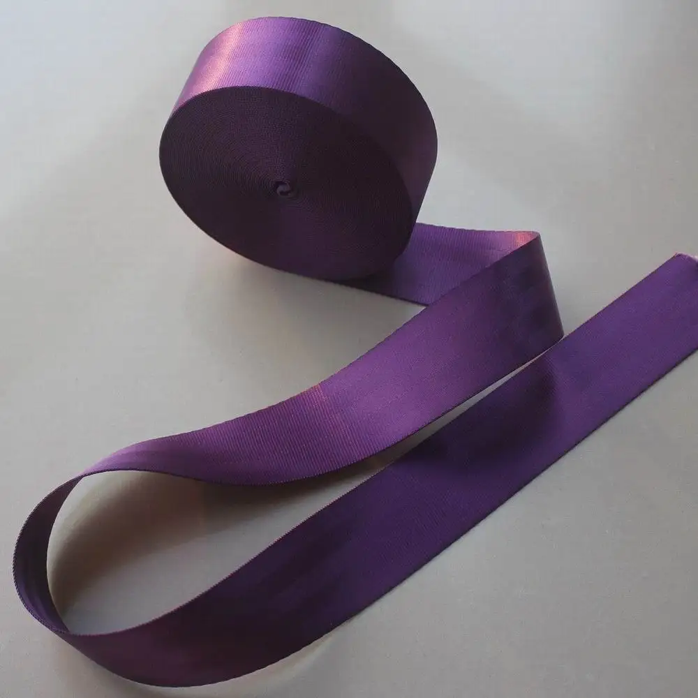 8 Meters Roll Seat Belt Webbing Safety Strap Purple Color  4.8cm Wide 5 Bars