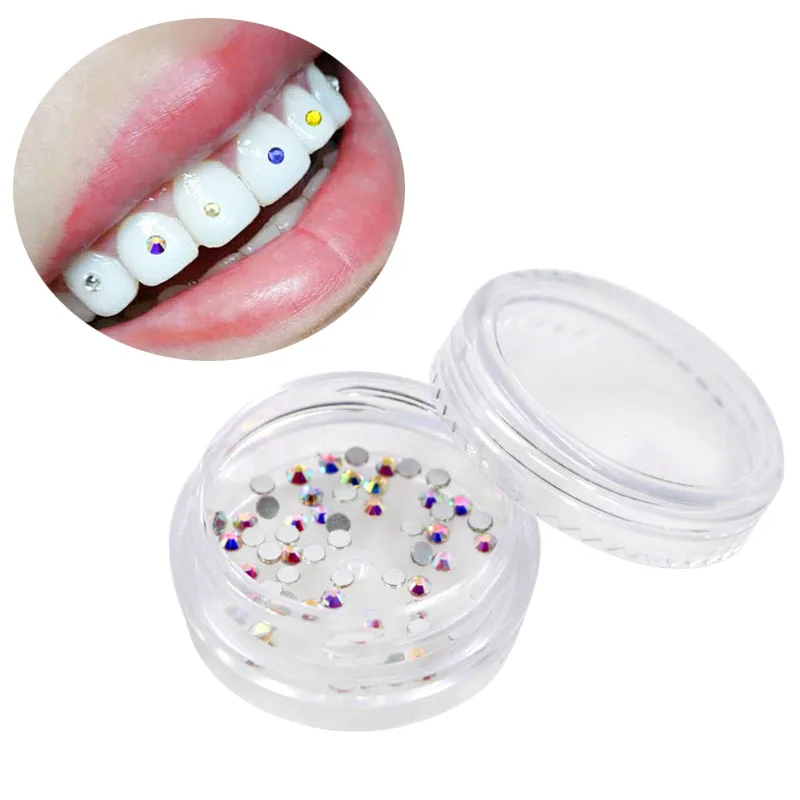 1box Diamond Bur Dental Material Teeth Whitening Studs Denture Acrylic Teeth Crystal Ornament Oral Hygiene Tooth Decoration