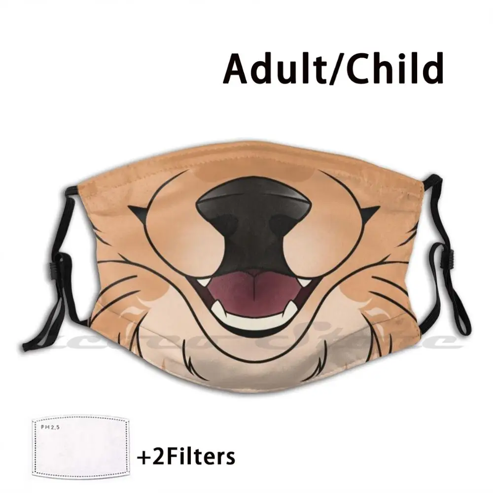 Deer Maw Mask Cloth Reusable Print Filter Washable Deer Anthro Furry Cute Animal