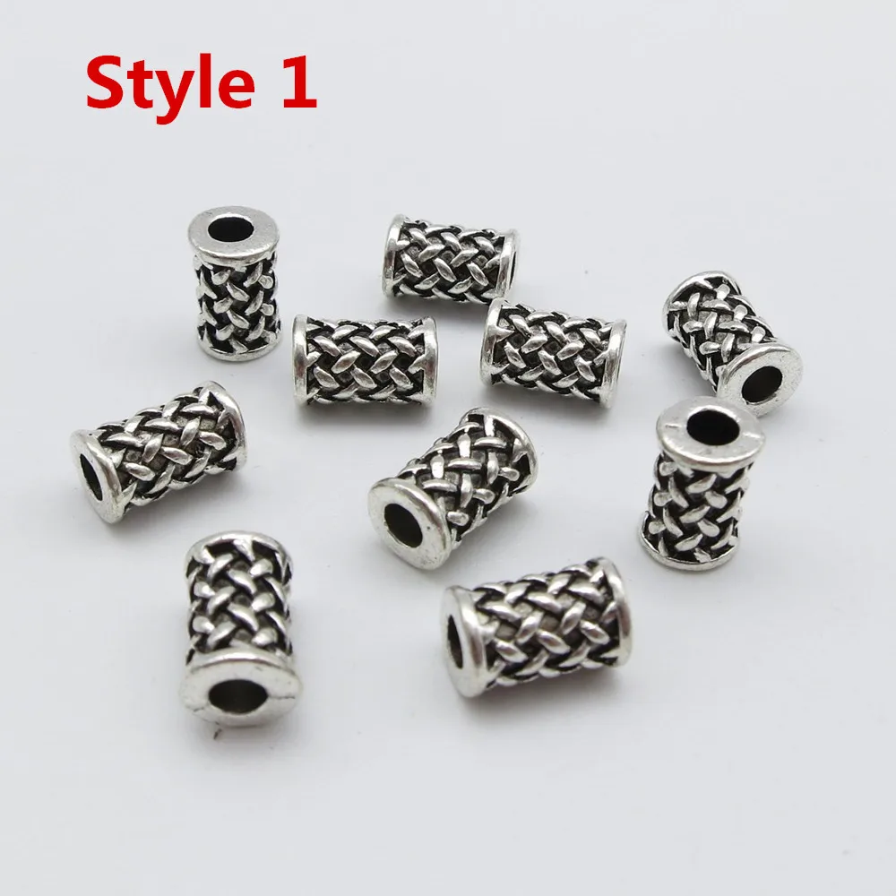 10Pcs/Pack Antique Silver viking hair braid dread beard dreadlock beads cuffs approx 3.5mm inner hole suit for thin braids