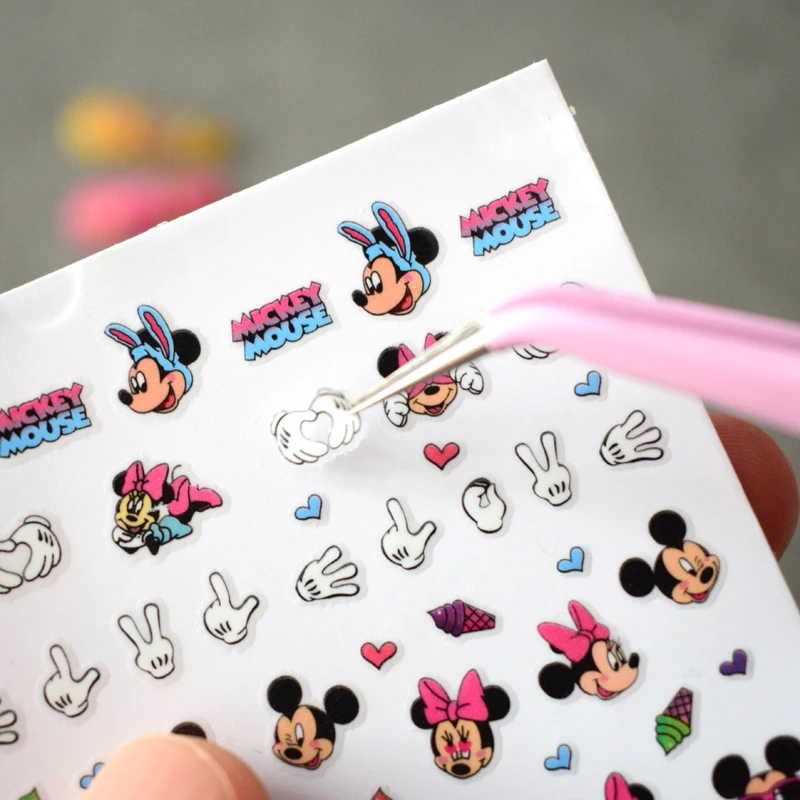 1PCS Disney Cartoon Mickey Mouse Mickey Minnie Nail Sticker Lion King Pink Leopard Nail Slider Donald Duck Nail Beauty