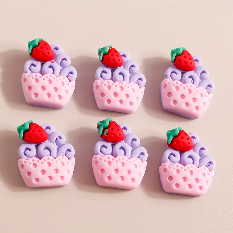 10 Stück Mix Mini Süße Lebensmittel Dessert Donut Kuchen Flache Rückseite Harz Cabochon Verzierungen DIY Scrapbooking für Mädchen Haarschleifen – Detail 3