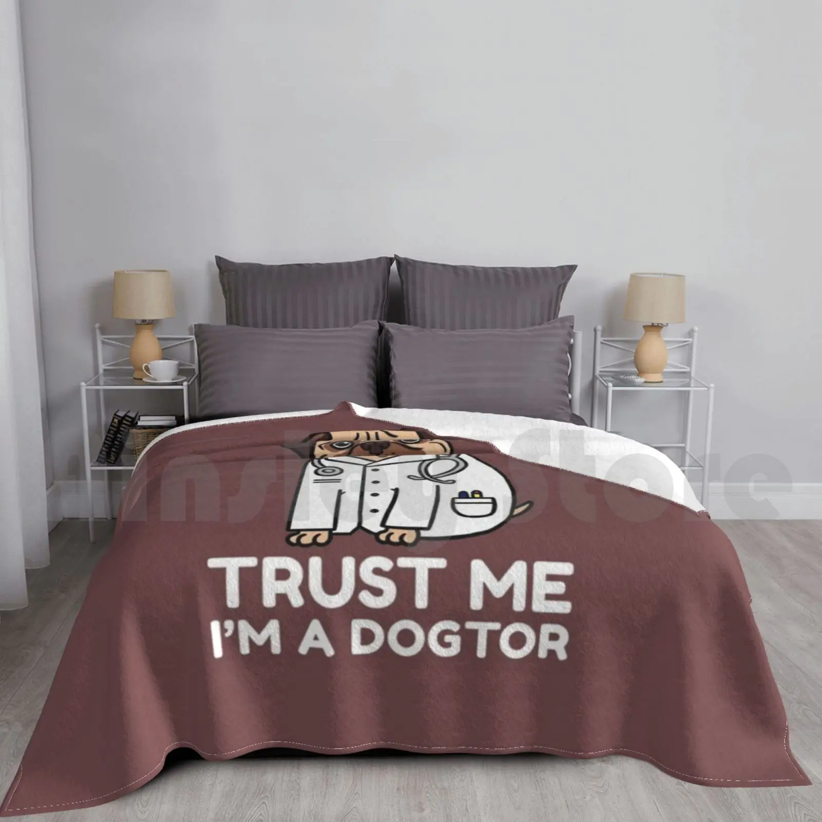 

Ветеринарное одеяло Trust Me I'm A Dogtor, модное одеяло на заказ, Trust Me Im A Dogtor Dogtor, ветеринар, любитель мопсов