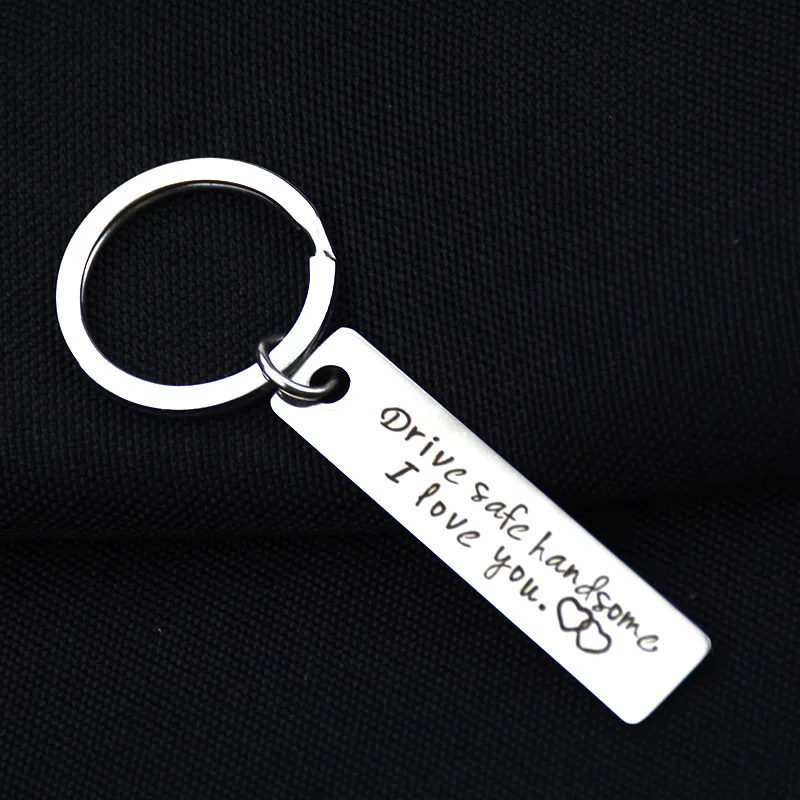 Drive-Safe I-love-You Keychain/Engraved Keychain/Lettering  Keychain/Husband Gift/Boyfriend Gift