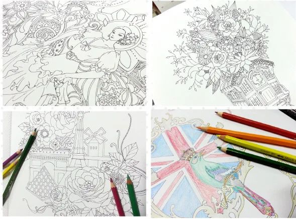 The Colorful  Secret Garden Style Coloring Book For Children Adult Relieve Stress Kill Time Graffiti Painting Drawing Book