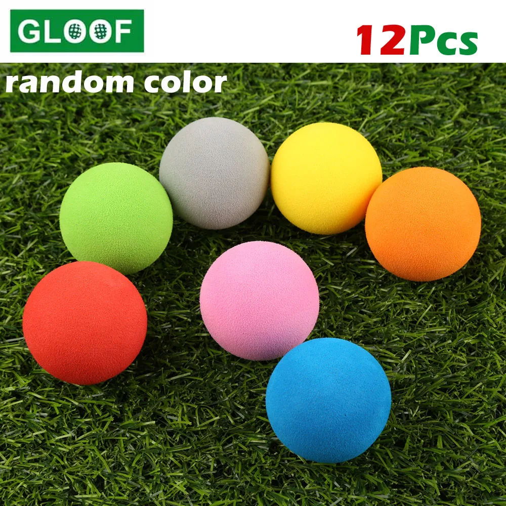 12Pcs/Set EVA Foam Soft Golf Balls Training Practice Flexible Golf Accessories for Indoor Outdoor Random Color