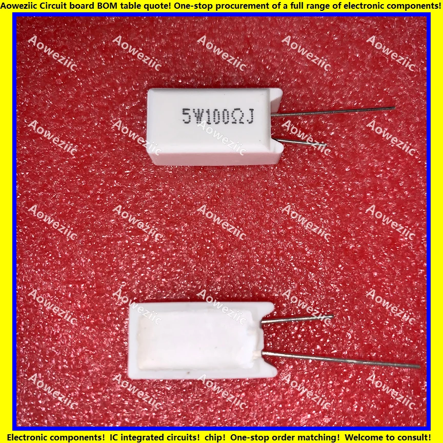 

10Pcs RX27-5 Vertical Cement Resistance 5W 100 ohm 100R 100RJ 5W100RJ 5W100ohm Ceramic Resistance precision 5% Power resistance