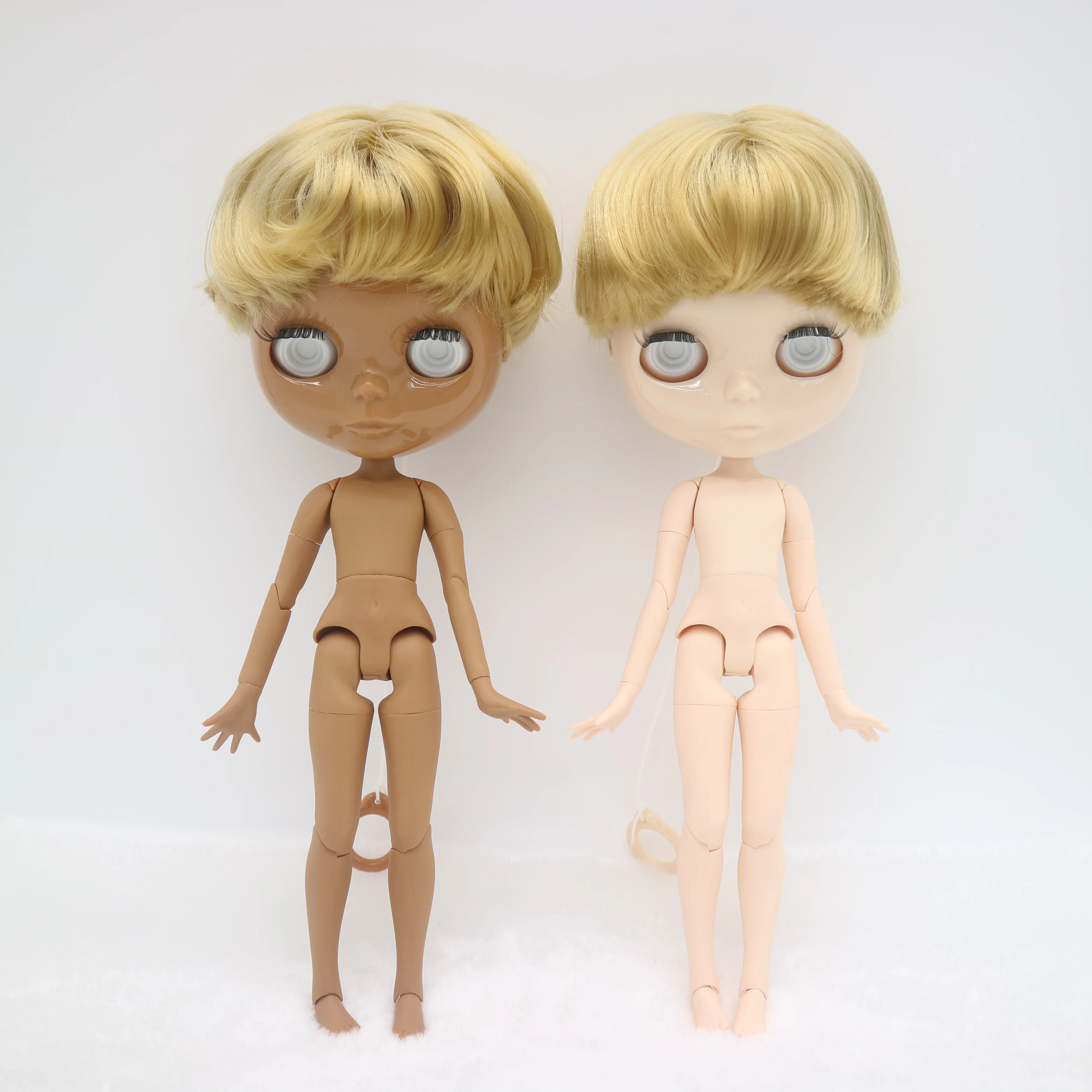 BJD Without eyes chips without make up joint body Nude blyth doll for DIY blond hair boy body