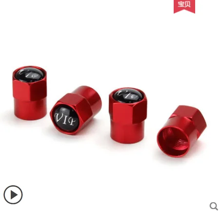 

Комплект Красной автомобильной насадки колпачок колесо алюминиевая VIP Форсунка общего типа колпачок клапана верхней шины Модифицированная колпачок клапана x4