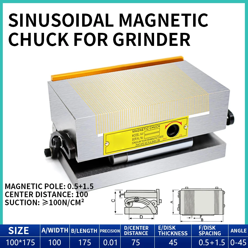 

Slope magnetic table sine disk 100*175 one-piece ultra-thin magnetic table permanent magnet chuck Grinder disk