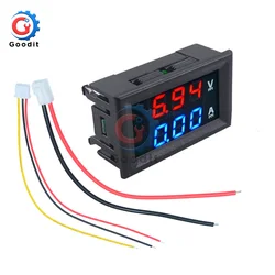 0.56 Pollici Mini Digital Voltmetro Amperometro Dc 100V 10A Pannello Amp Volt Tester di Tensione di Corrente Tester Blu Rosso Dual display a Led