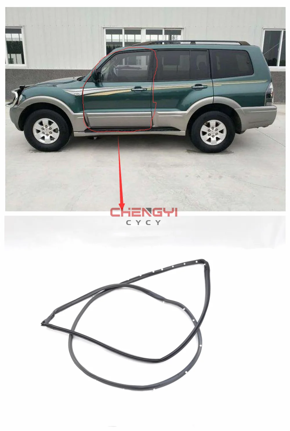 1PCS Door Rubber Seal Doorpost Rubber Strip For Pajero Montero Shogun V73W V77W V93W V97W MR437145 MR437146 MR437161 MR437162