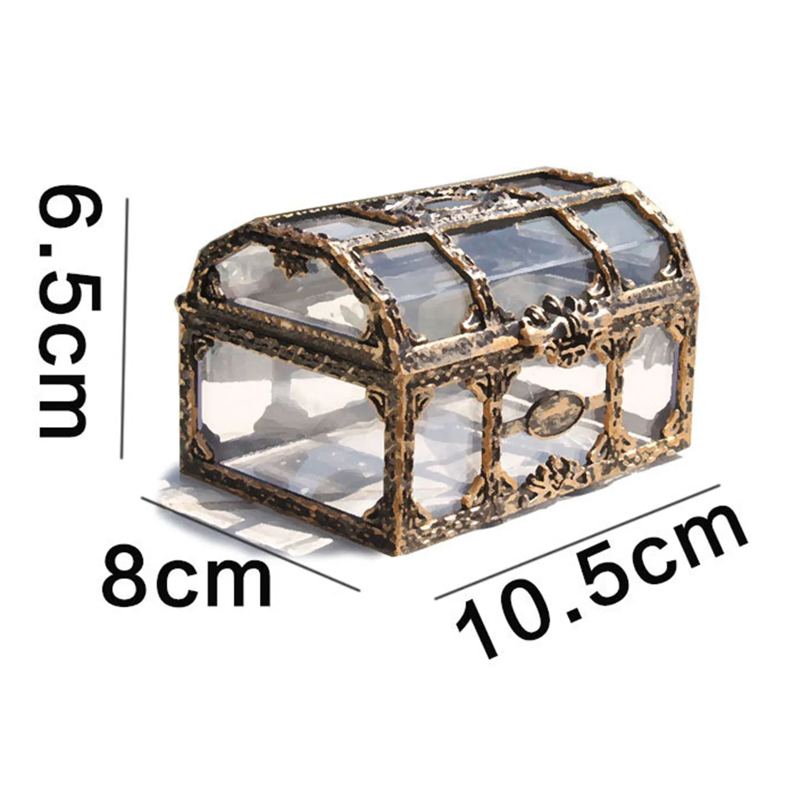 Retro Transparent Pirate Box Lightweight Plastic Treasure Box Transparent Pirate Box Gold Coin Storage Case Jewelry Container