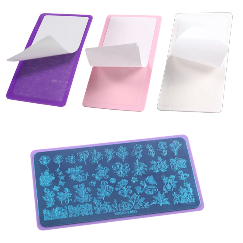 

Finger Angel 5Pcs Pink/Purple/White Nail Art Template Backcover For 6*12cm Nail Stamping Plate Backcover Backplane