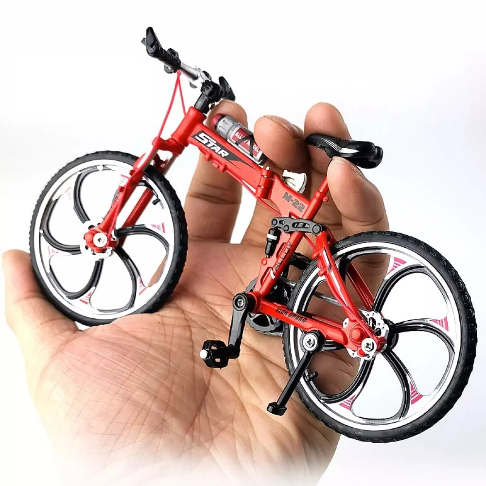 Modelo de bicicleta em escala 1:8, metal fundido, dobrável, alta simulação, veículo urbano, mountain bike, coleção de brinquedos de liga para crianças, presentes